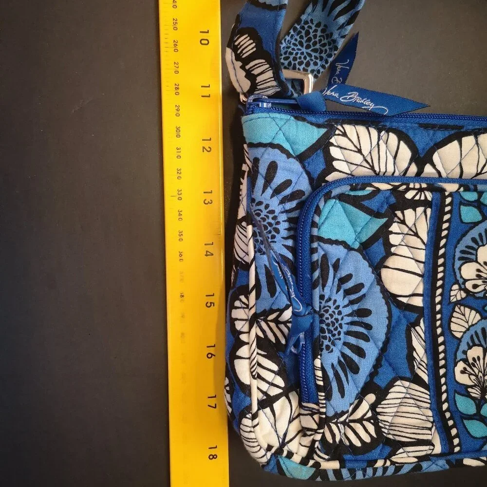 Vera Bradley Crosstown Adjustable Strap Crossbody/Shoulder Bag Blue Bayou Print - Picture 10 of 12